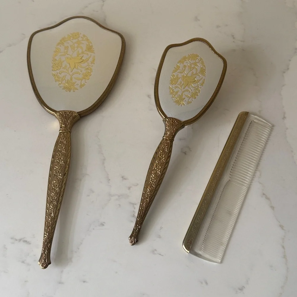 Vintage Globe Vanity Set of 3
